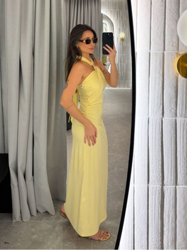 Vestido Midi Natasha Amarelo 