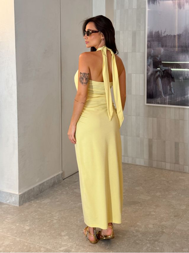 Vestido Midi Natasha Amarelo 