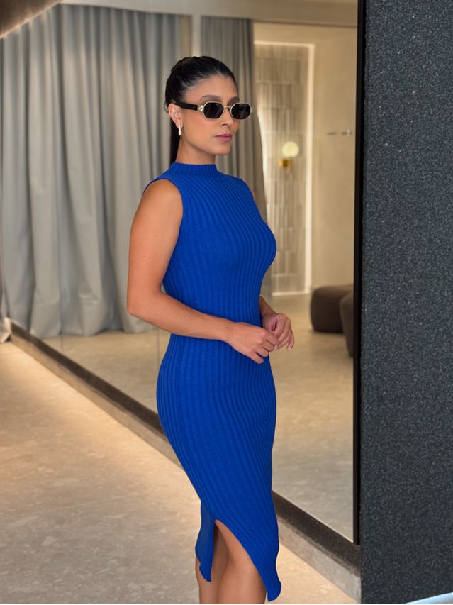 Vestido Tricot Betânia Azul