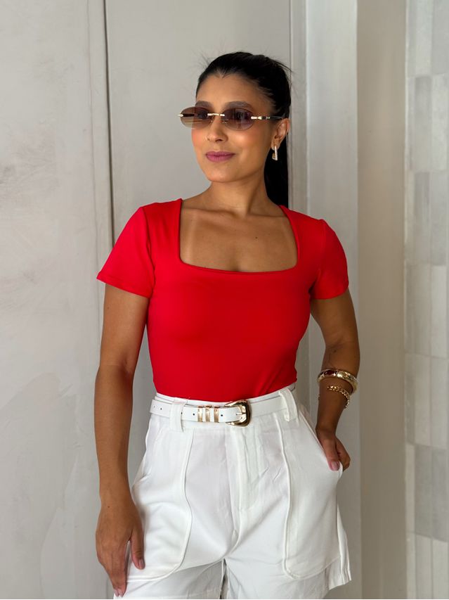 Body Manguinha Lara Vermelho