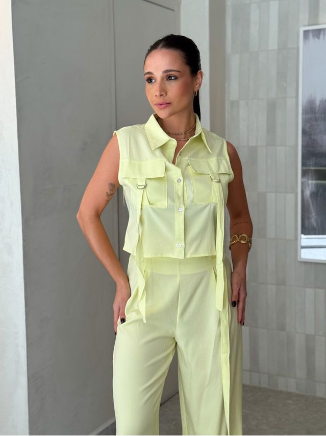 Conjunto Cargo Vanessa Amarelo