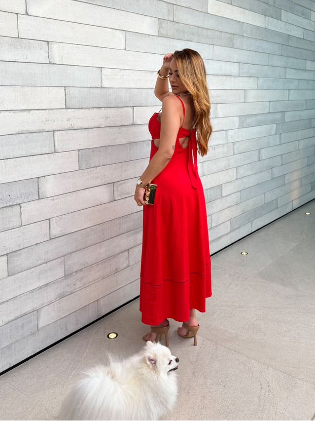 Vestido Midi Maraisa Vermelho 