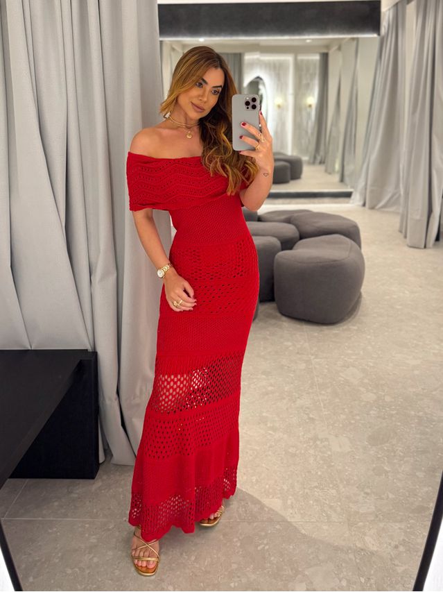Vestido Tricot Rubiana Vermelho 