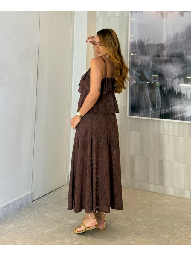 Conjunto Rendado Dara Café