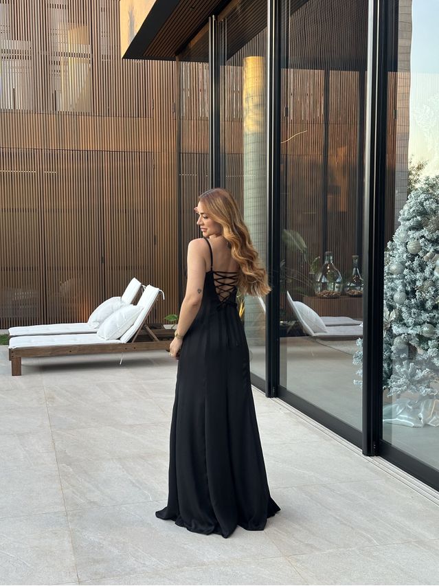 Vestido Longo Marrocos Preto