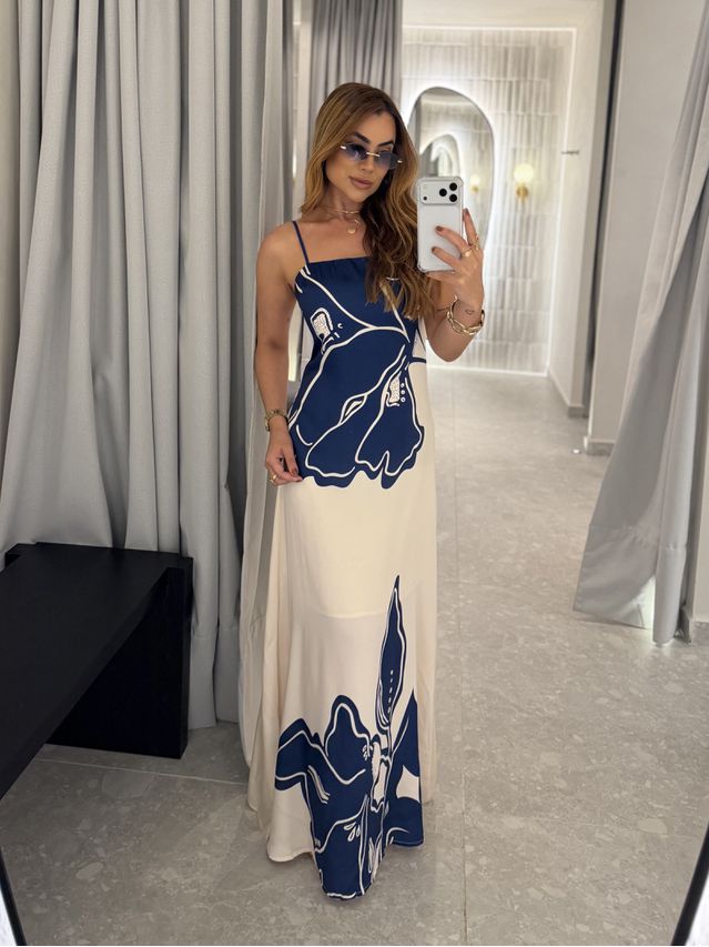 Vestido Longo Estampado Zoe Marinho