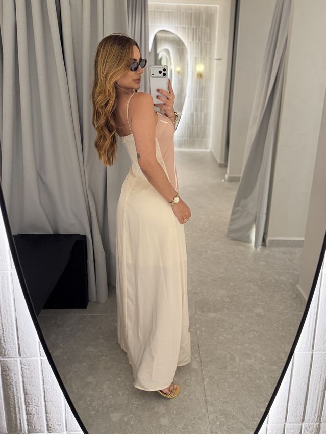 Vestido Longo Estampado Zoe Cappuccino