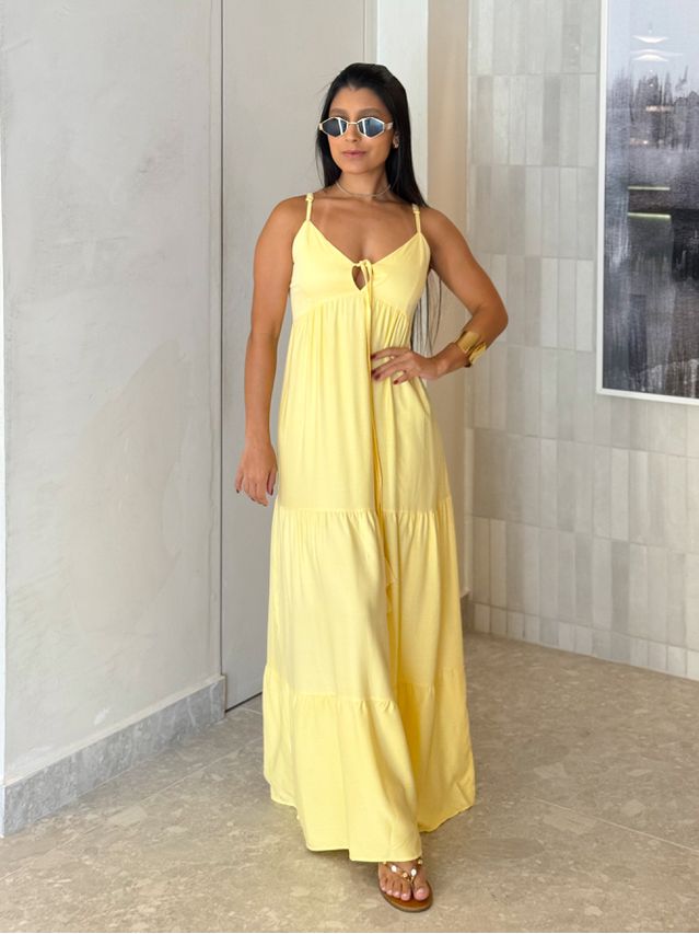 Vestido Viscolinho Louise Amarelo