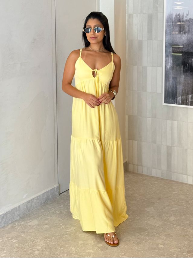 Vestido Viscolinho Louise Amarelo