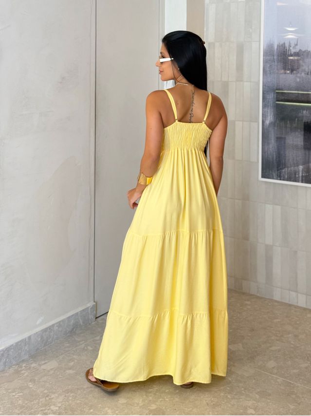 Vestido Viscolinho Louise Amarelo