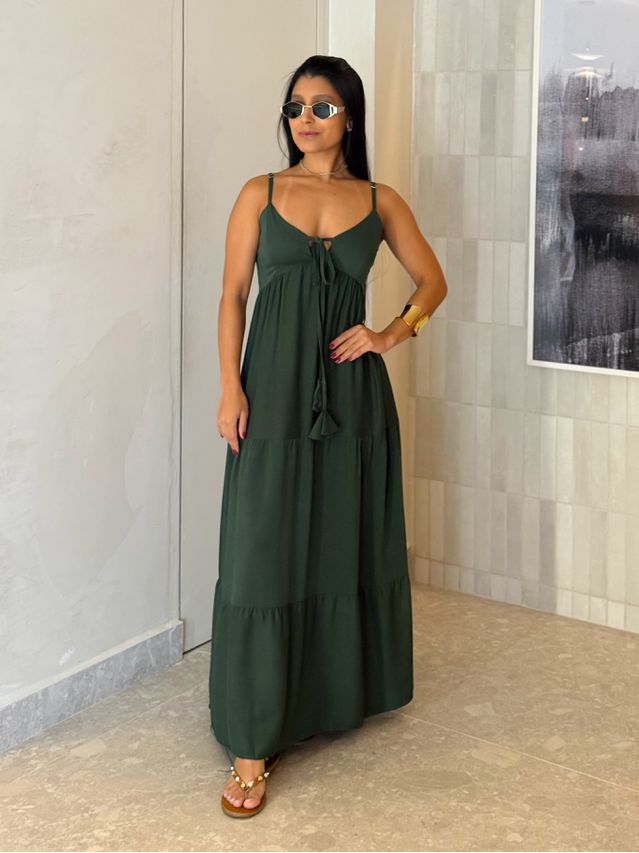 Vestido Viscolinho Louise Verde