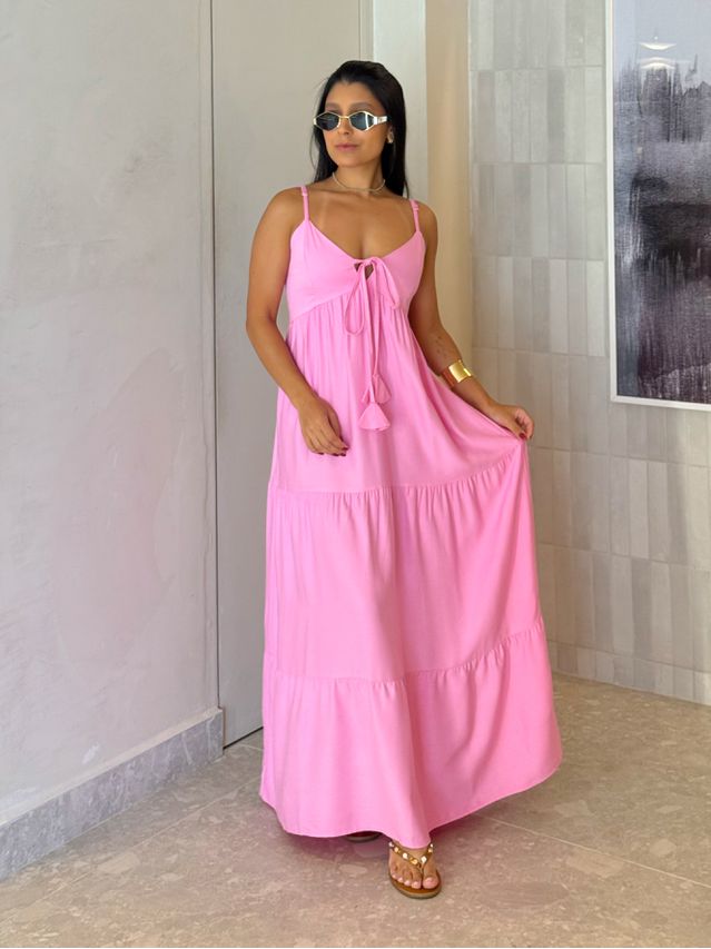 Vestido Viscolinho Louise Rosa