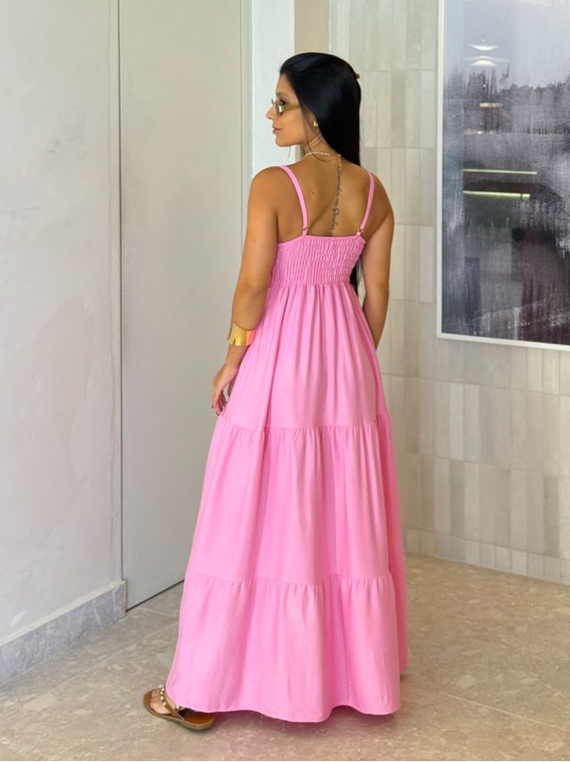 Vestido Viscolinho Louise Rosa
