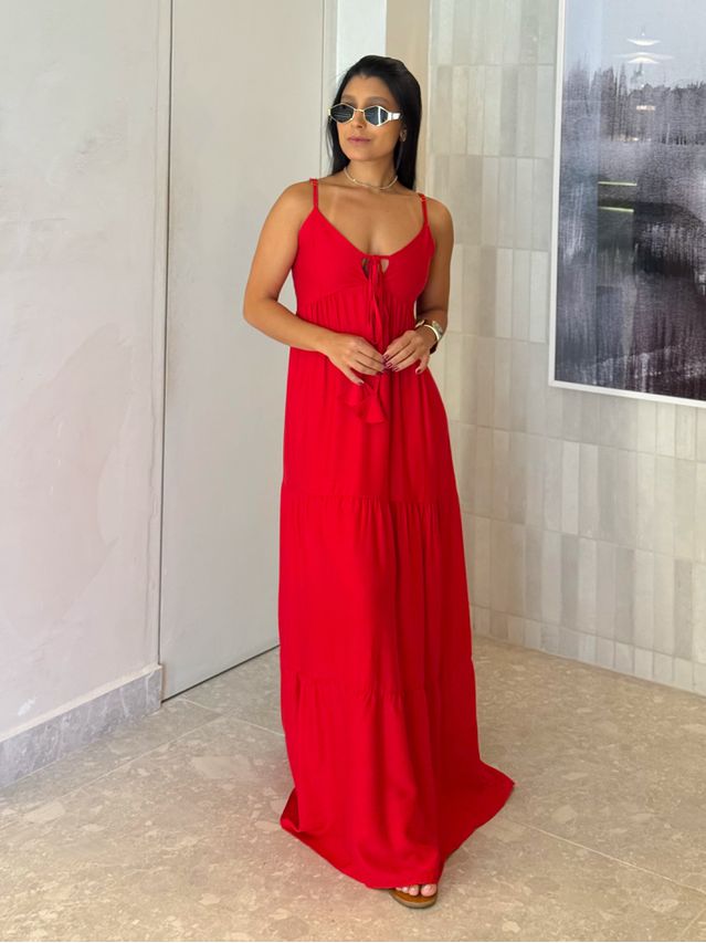 Vestido Viscolinho Louise Vermelho