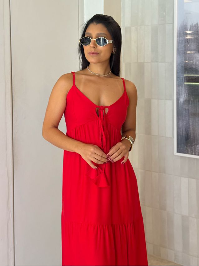 Vestido Viscolinho Louise Vermelho