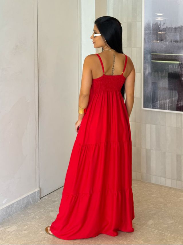 Vestido Viscolinho Louise Vermelho
