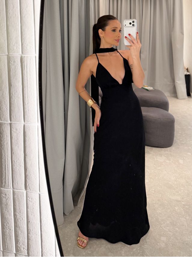Vestido Midi Fernanda Preto