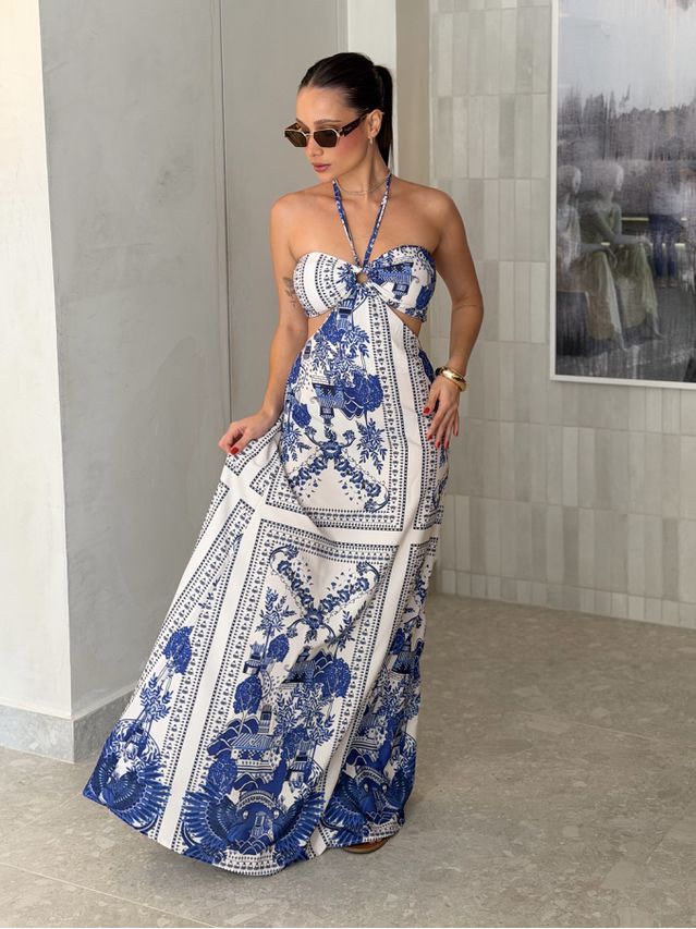 Vestido Estampado Scarlet Azul