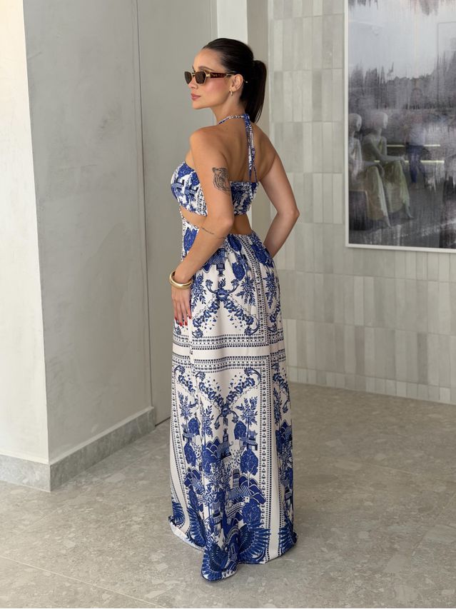 Vestido Estampado Scarlet Azul