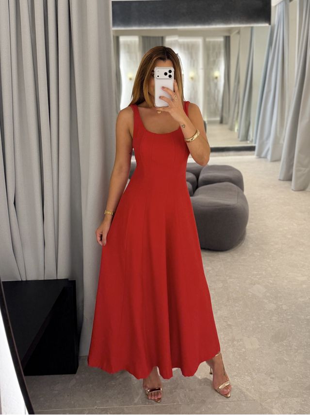 Vestido Midi Perry Vermelho