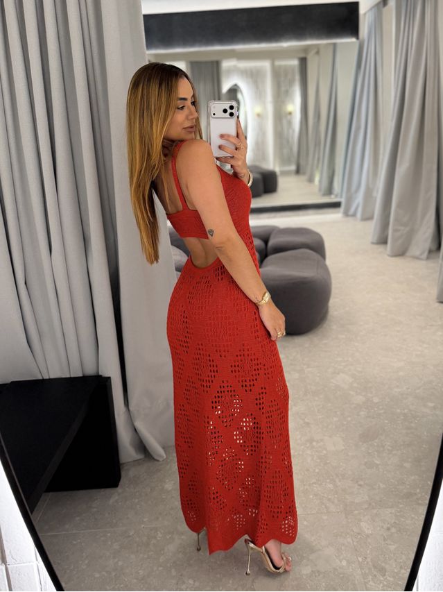 Vestido Tricot Lurex Catarina Vermelho