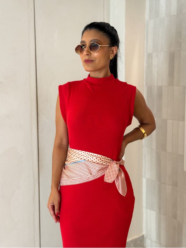 Lenço Poá Nara Vermelho