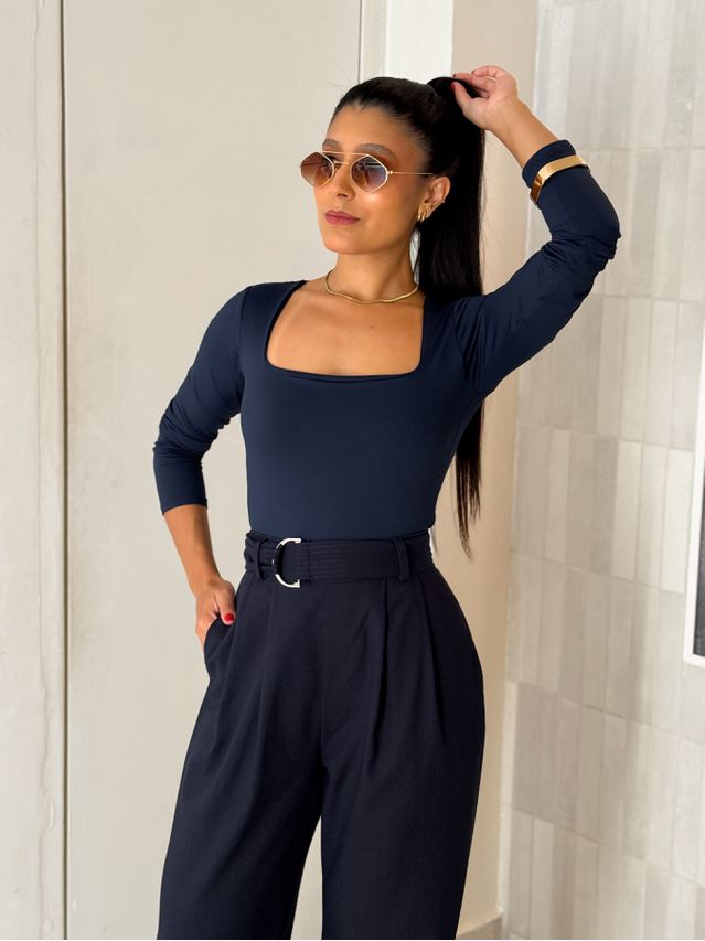 Body Manga Longa Líbia Marinho