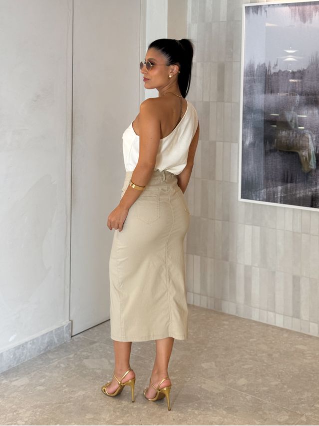 Saia Midi Iara Areia