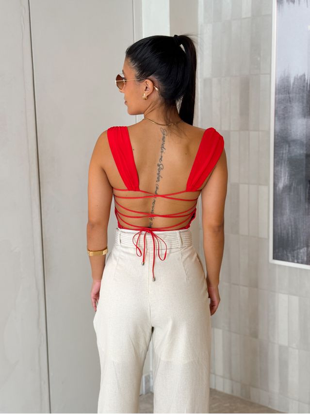 Blusa Amarração Alessandra Vermelha