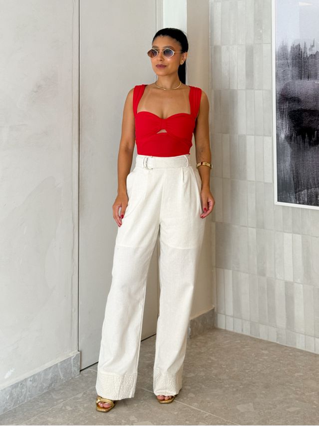 Calça Linho Célia Cru 