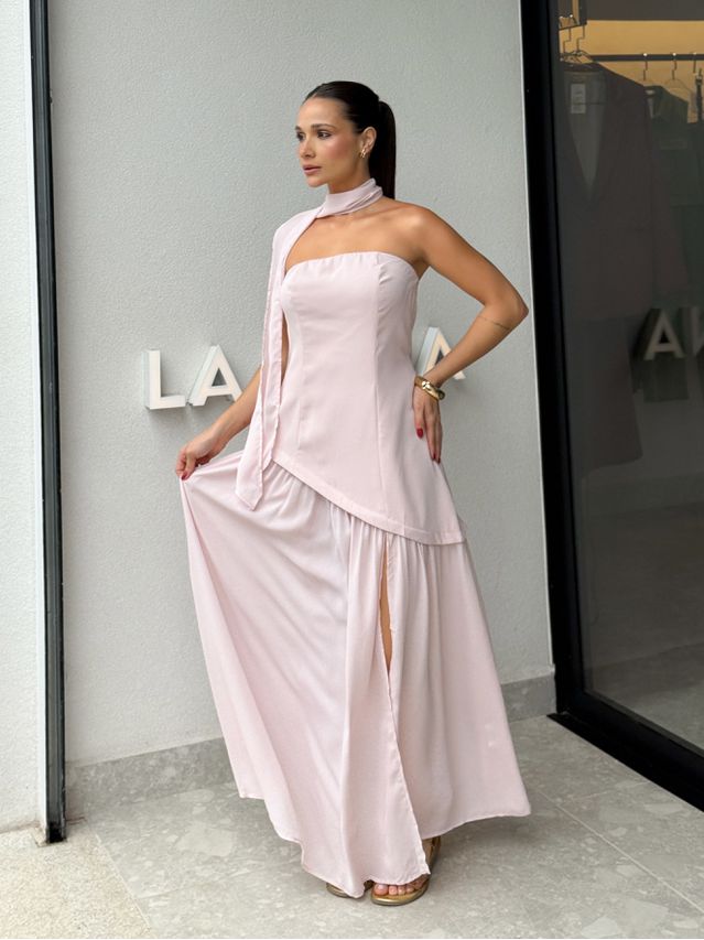 Vestido Midi Polly Rosa