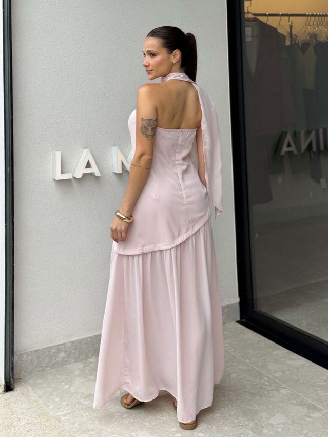 Vestido Midi Polly Rosa