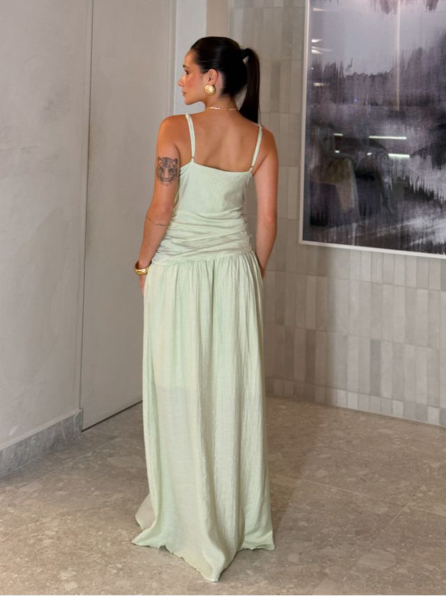 Vestido Franzido Alexia Verde