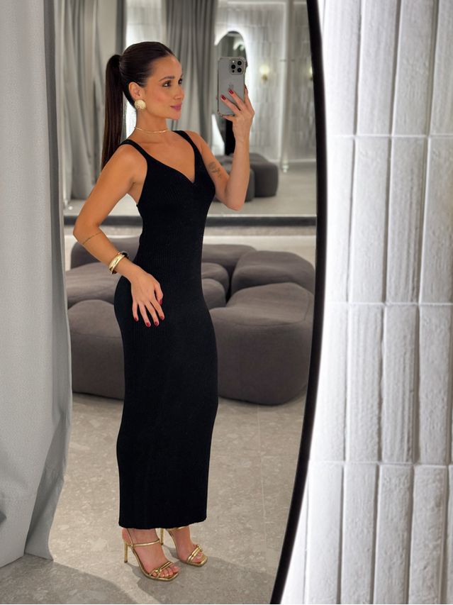 Vestido Lurex Sandra Preto 