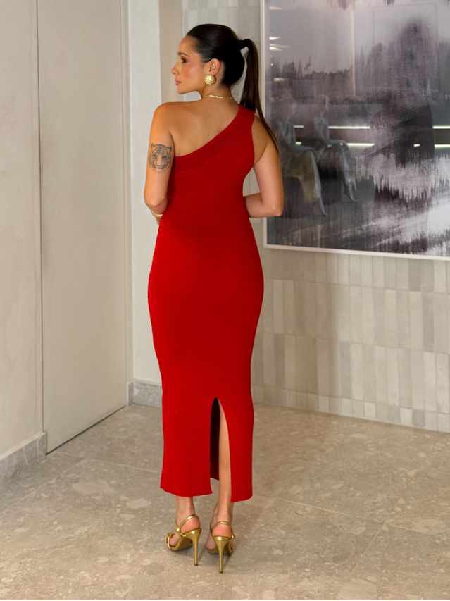 Vestido Lurex Morgana Vermelho