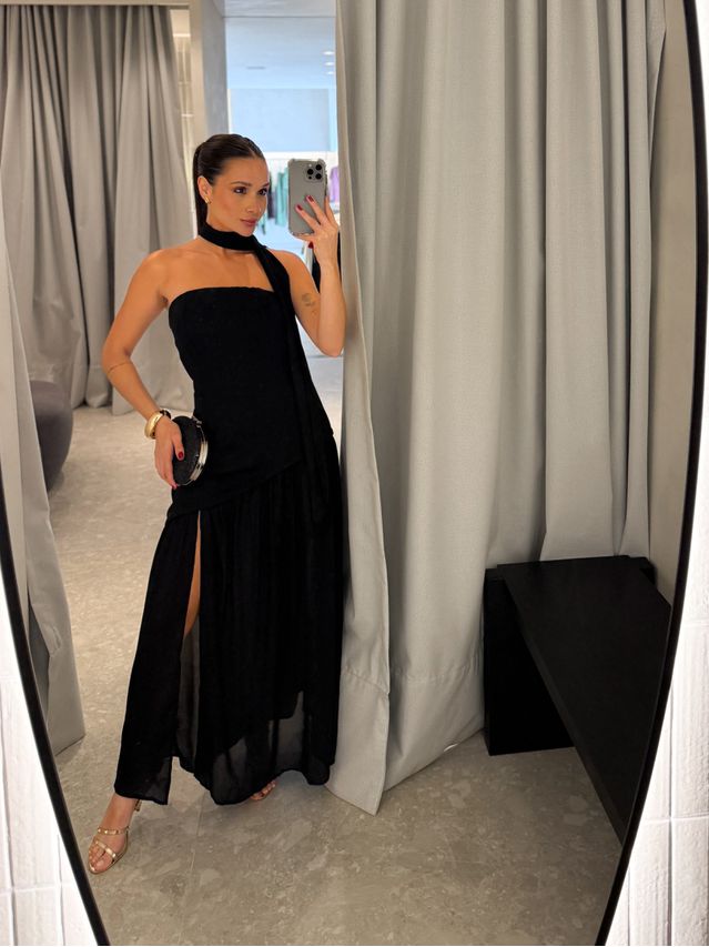 Vestido Midi Polly Preto