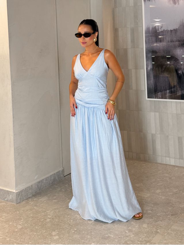 Vestido Franzido Alexia Baby Blue 