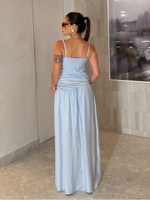 Vestido Franzido Alexia Baby Blue 