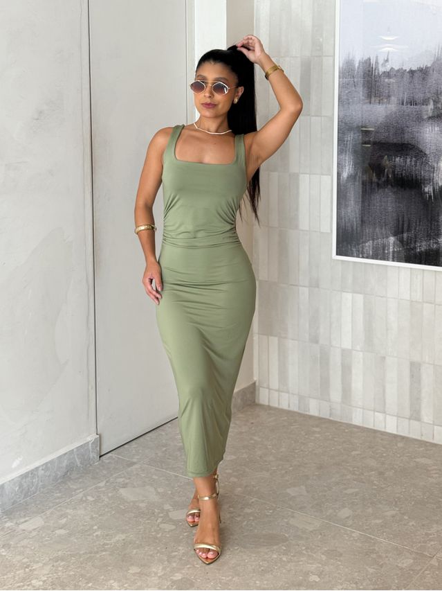 Vestido Midi Alça Beth Oliva