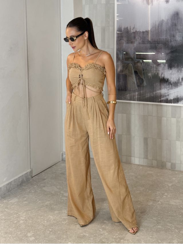 Conjunto Calça Mariane Cáqui 
