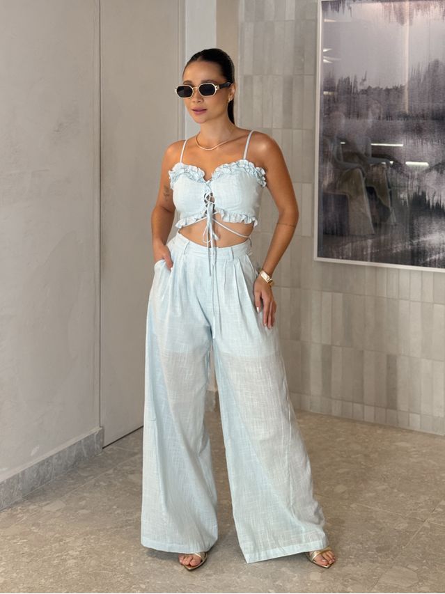 Conjunto Calça Mariane Baby Blue