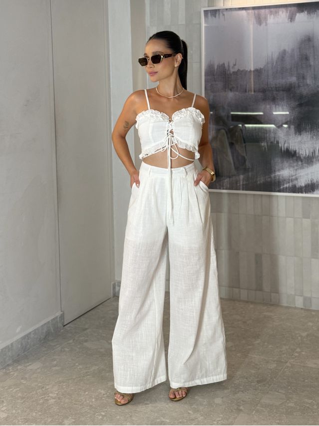 Conjunto Calça Mariane Branco 