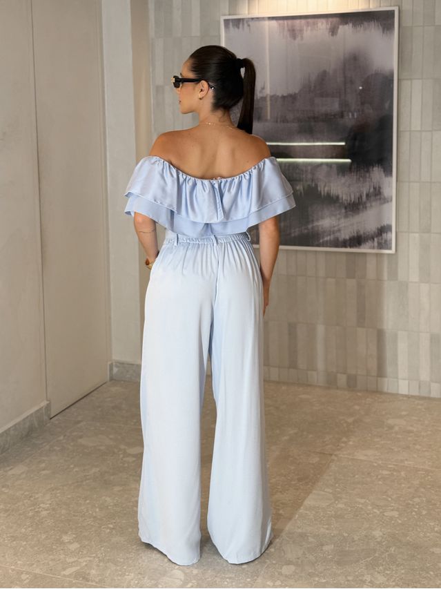 Calça Pantalona Jasmine Baby Blue