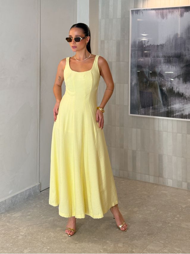 Vestido Midi Perry Manteiga