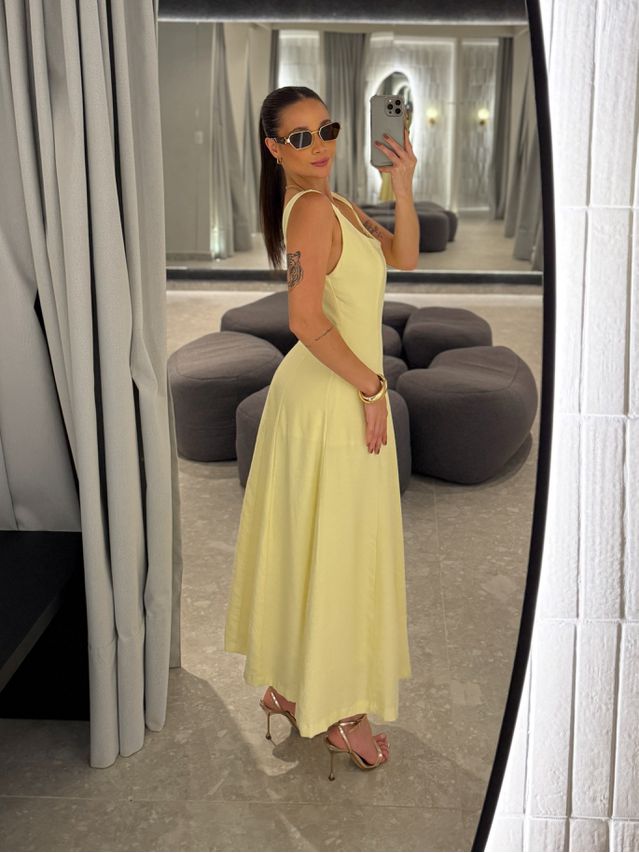 Vestido Midi Perry Manteiga