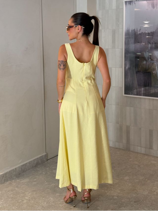 Vestido Midi Perry Manteiga
