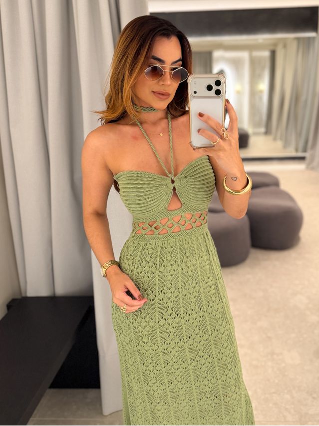 Vestido Tricot Verônica Verde