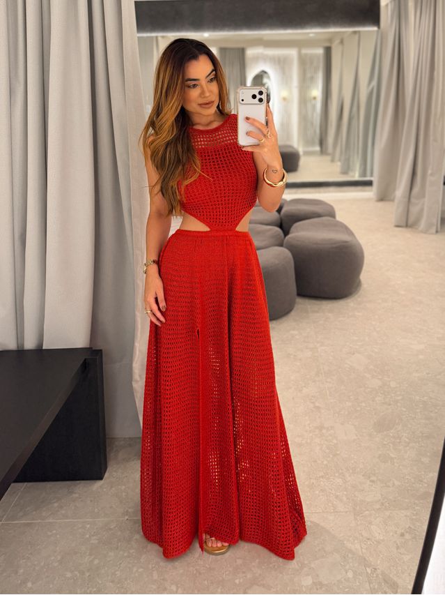 Vestido Tricot Rosane Vermelho