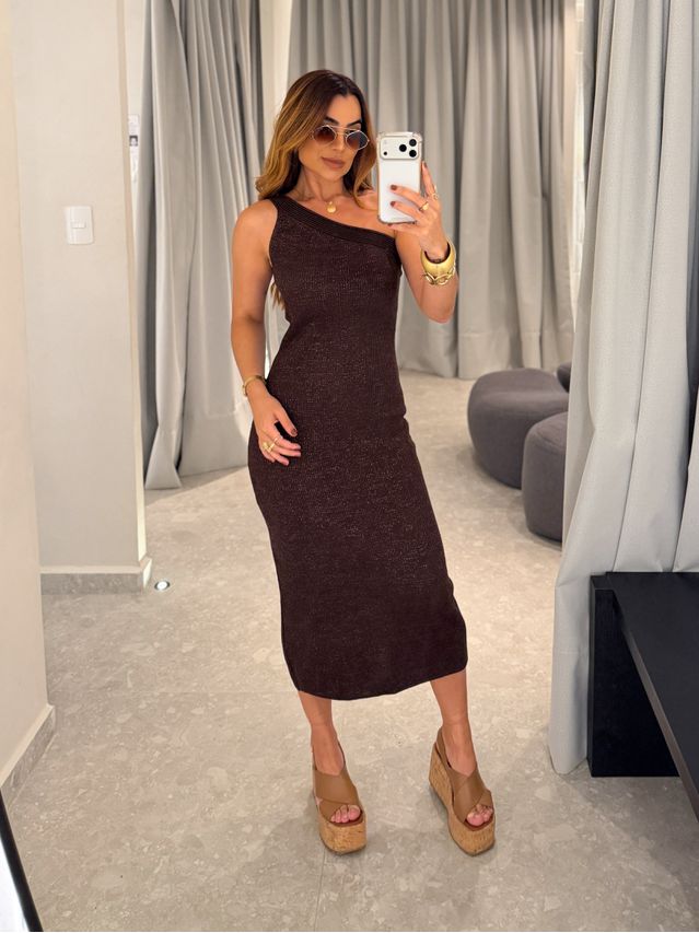 Vestido Lurex Morgana Café