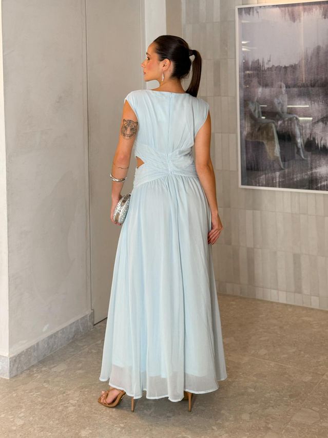 Vestido Chiffon Atena Azul